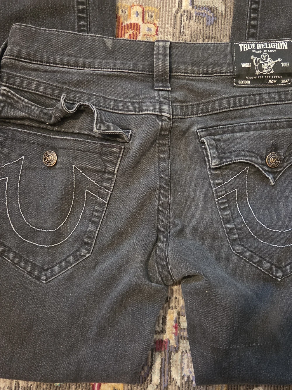 True Religion Rocco Relaxed Skinny Jeans - Black Denim